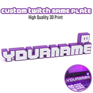 Supporto da scrivania con targhetta personalizzata per Twitch - Regalo di Natale ideale per streamer e configurazioni di gioco su Twitch.TV