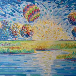 Abstract landscape original oil painting