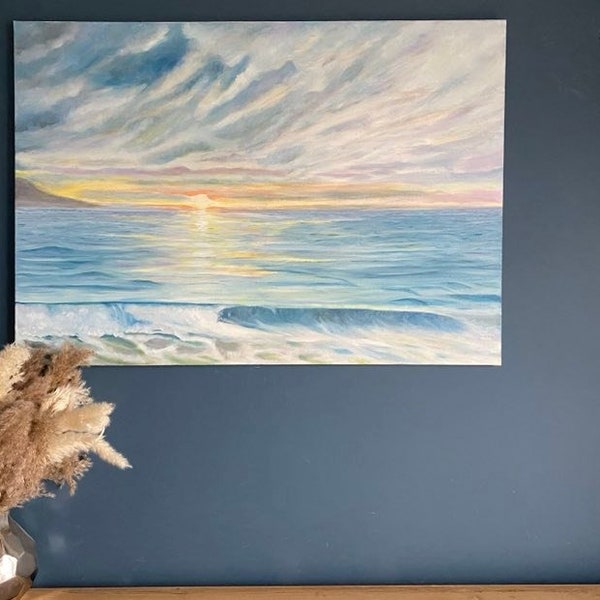 Seascape Large Original Painting. Oil Painting on Canvas. Large Canvas Wall Art. Meereslandschaft