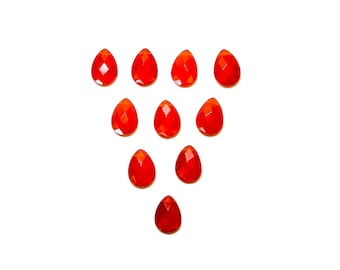 Briolettes de cornalina en forma de lágrima - 10 x 14 mm - Piedras preciosas naranjas, elige tu cantidad