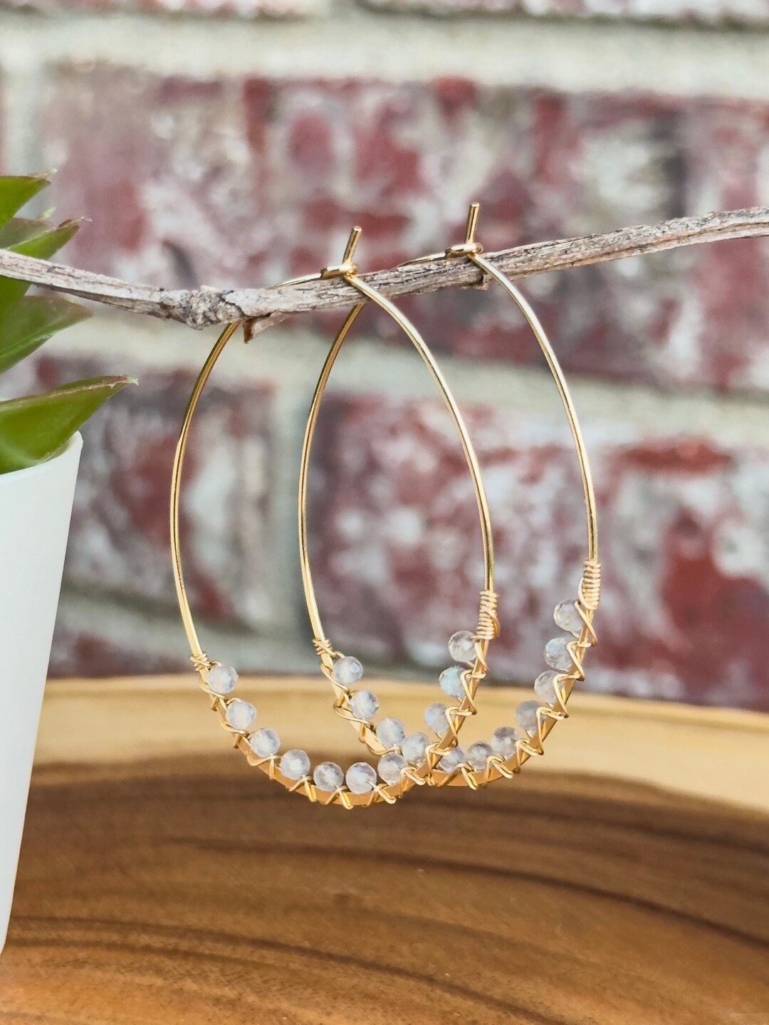 Minimalist, Gold Infinity Hoop Earrings Wire-wrapped With Light ...
