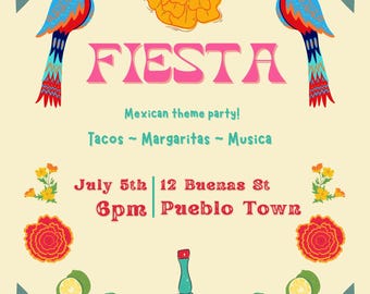 Thema Mexikanische Party Einladung Vorlage