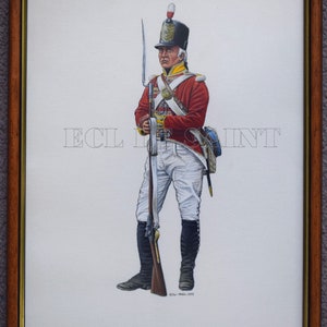 Original painting of a British soldier in the Napoleonic Wars