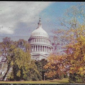 Cartolina d'epoca circa 1950 Campidoglio degli Stati Uniti Washington DC