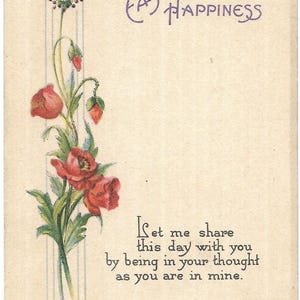 Cartolina d'epoca Pasqua Felicità Fiori