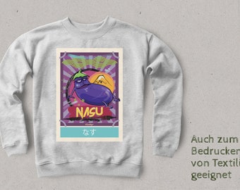 Handgetekende vectorafbeelding NASU, Japan Style, Verre Oosten, digitale download