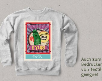 Handgetekende vectorafbeelding KYURI, Japan Style, Verre Oosten, digitale download