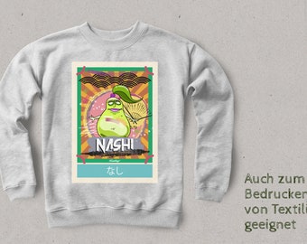 Handgetekende vectorafbeelding NASHI, Japan Style, Verre Oosten, digitale download