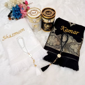 Personalized Couple Set | Pearl Prayer Beads Islamic Gift Set | Eid Gift | Wedding Gift | Birthday Gift | Couple Set Gift