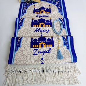 Lyxig bönematta för barn, Kaba-bönematta för barn, Ramadan Eid, bönematta för barn, Eid-present till barn, islamisk gåva bild 3