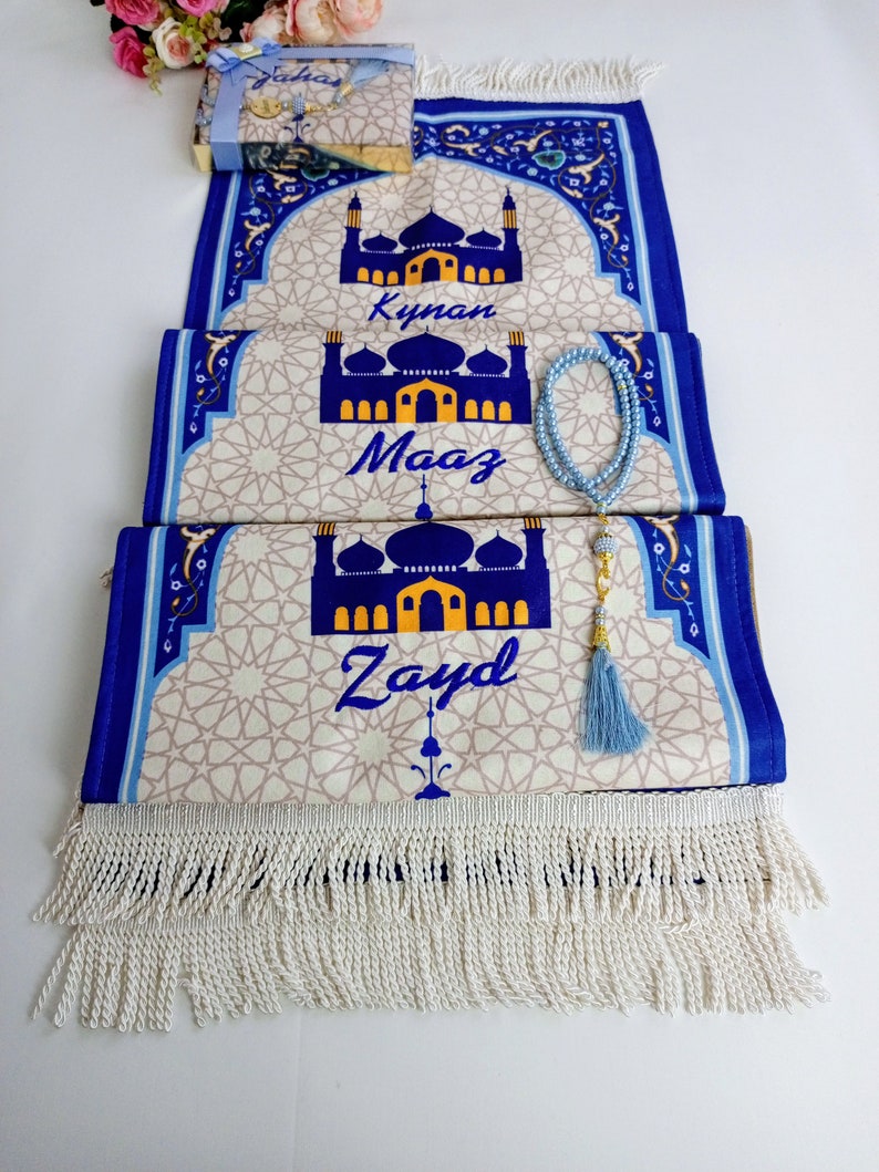 Lyxig bönematta för barn, Kaba-bönematta för barn, Ramadan Eid, bönematta för barn, Eid-present till barn, islamisk gåva bild 3