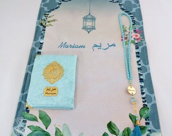Personalized Kids Prayer Mat Set, Islamic Eid Gift