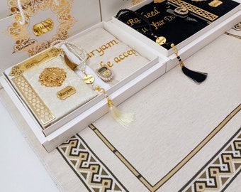 Personalized  Prayer Mat Yassen Quran Gift Set | Muslim Gift for Him | Eid Gift | Wedding Gift | Birthday Gift | Graduation Gift