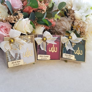 Velvet Mini Quran Pearl Tasbeeh Decorated Box Gift Set | Eid Favor | Wedding Favors | Baby Shower Favor | Graduation Favor | Muslim Favor