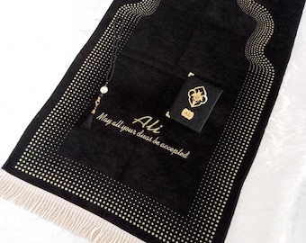 Juego de alfombras de oración personalizadas / Regalo para bodas musulmanas y Eid