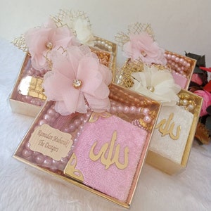 Velvet Mini Quran Pearl Tasbeeh Decorated Box Gift Set | Eid Favor | Wedding Favors | Baby Shower Favor | Graduation Favor | Muslim Favor