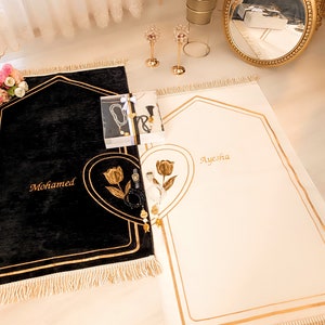 Set di coppia personalizzato / Set regalo islamico con perle di preghiera / Regalo Eid / Regalo di nozze / Regalo di compleanno / Set regalo di coppia