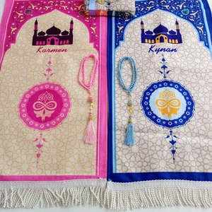 Tappetino da preghiera di lusso per bambini, tappeto da preghiera Kaaba per bambini, Ramadan Eid, tappeto da preghiera per bambini, regalo Eid per bambini, regalo islamico