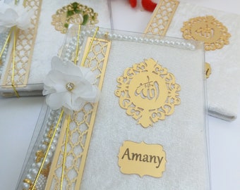 Personalized Velvet Yaseen Book Tasbeeh Gift Set | Muslim Favor