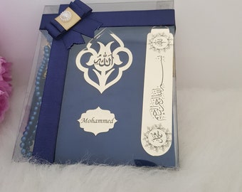 Personalized Velvet Yaseen Gift Set | Dua Book, Tasbeeh & Box