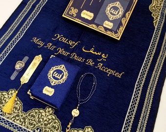 Personalized  Prayer Mat Yassen Quran Gift Set | Muslim Gift for Him | Eid Gift | Wedding Gift | Birthday Gift | Graduation Gift