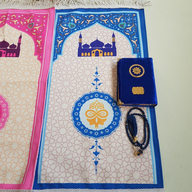 Lyxig bönematta för barn, Kaba-bönematta för barn, Ramadan Eid, bönematta för barn, Eid-present till barn, islamisk gåva bild 8