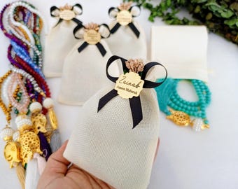 Tasbih de cristal personalizado, rosario musulmán, obsequios para Eid