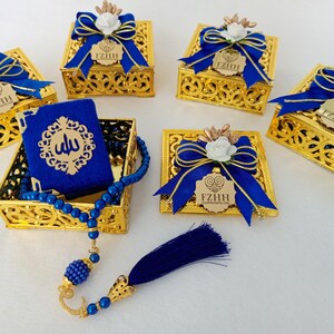 Velvet Mini Quran Pearl Tasbeeh Decorated Box Gift Set | Eid Favor | Wedding Favors | Baby Shower Favor | Graduation Favor | Muslim Favor