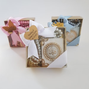 Velvet Mini Quran Pearl Tasbeeh Decorated Box Gift Set | Eid Favor | Wedding Favors | Baby Shower Favor | Graduation Favor | Muslim Favor