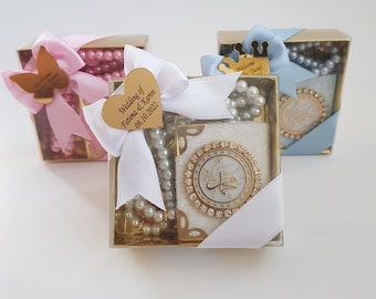 Velvet Mini Quran Pearl Tasbeeh Decorated Box Gift Set | Eid Favor | Wedding Favors | Baby Shower Favor | Graduation Favor | Muslim Favor