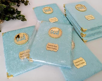 Set de regalo personalizado de libro de terciopelo Yaseen / Eid, boda, baby shower