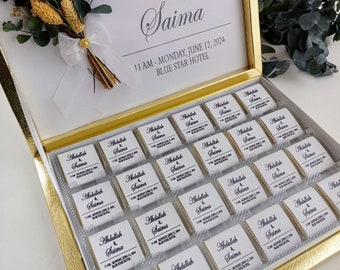 Personalized Wedding Favor Chocolates, Engagement Gift, Luxury Box