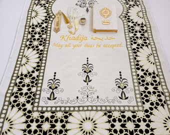 Juego de alfombras de oración personalizadas / Regalo para bodas musulmanas y Eid