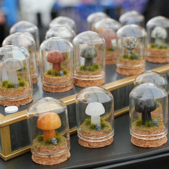 Crystal Mushroom Dome: Miniature Goblin Core Decoration