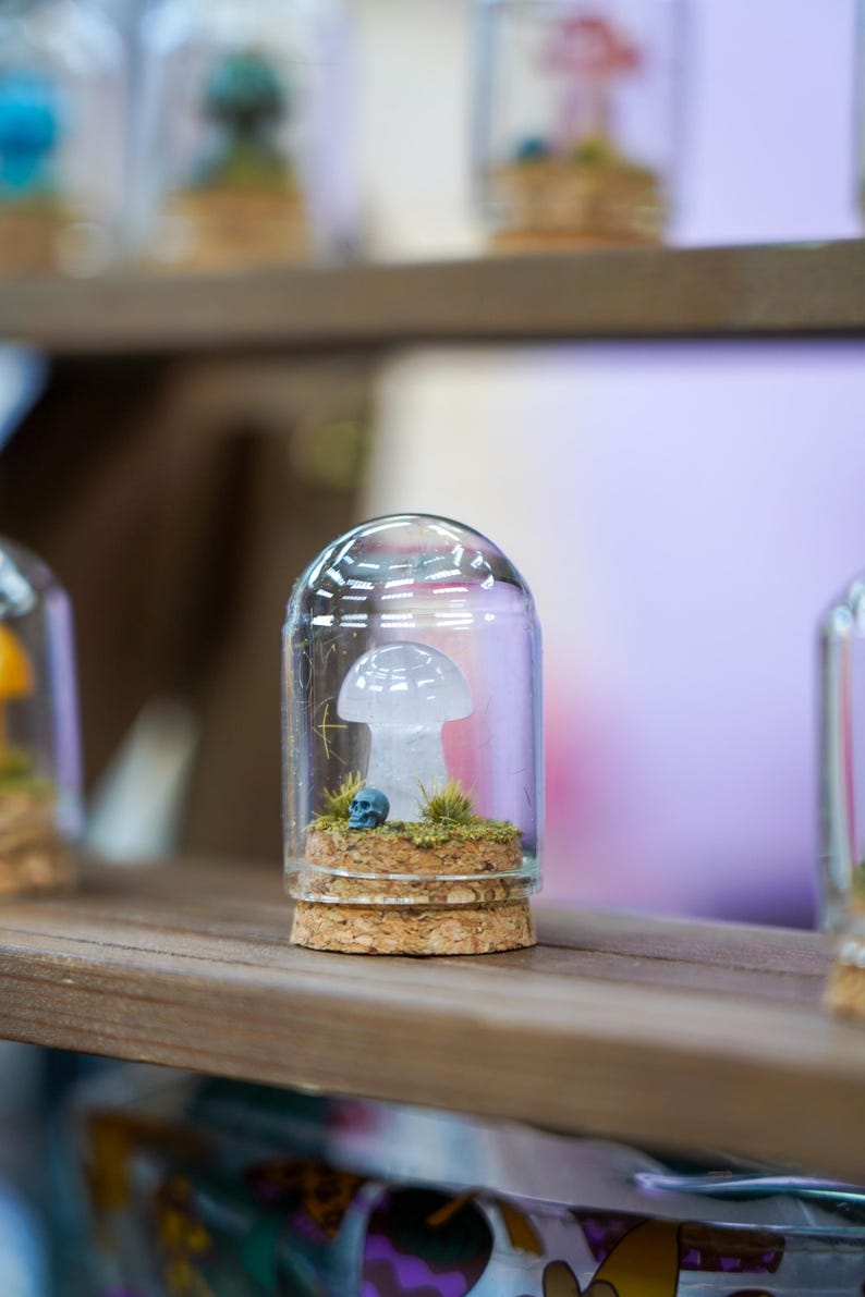 Cúpula de Hongo de Cristal: Decoración de Núcleo de Duende en Miniatura imagen 5
