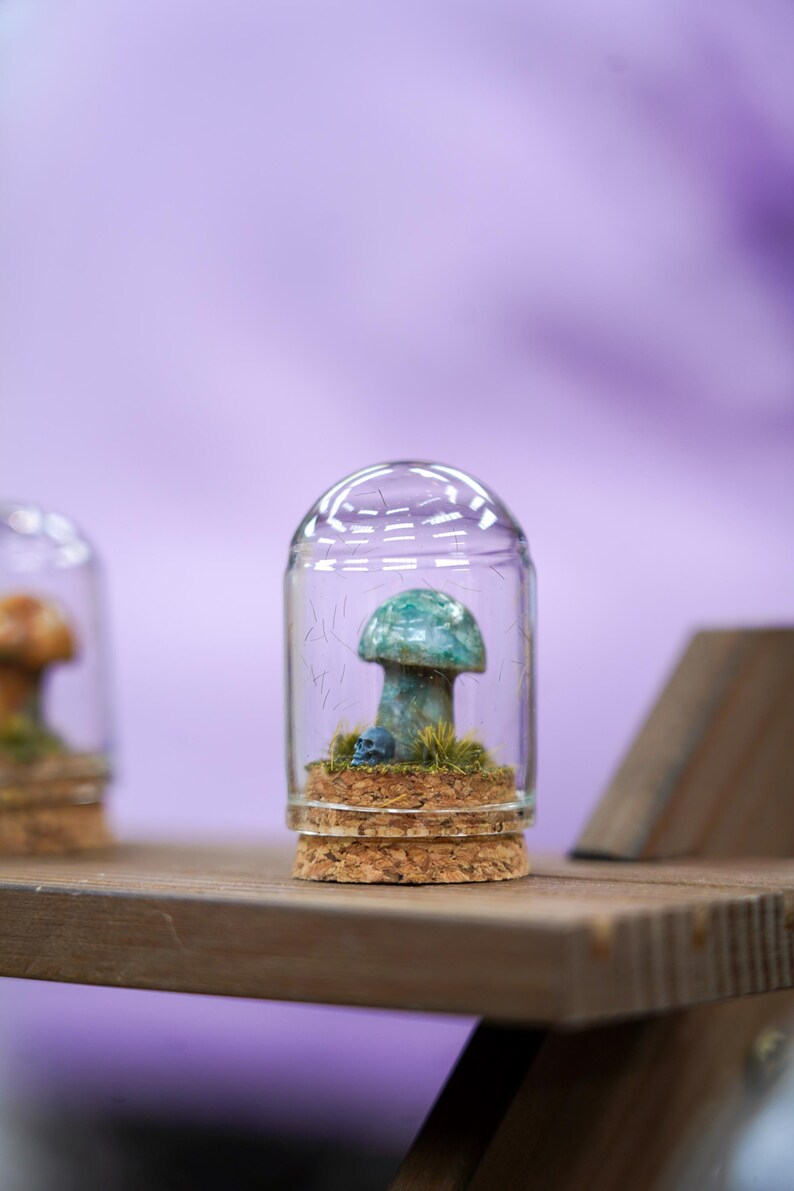 Cúpula de Hongo de Cristal: Decoración de Núcleo de Duende en Miniatura imagen 4