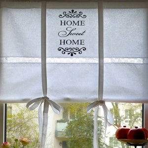 Country house curtain white with lace Roman blind 100 x 100 cm Shabby Retro Vintage Home