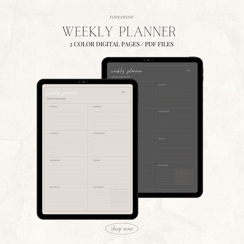 2023 Digital Weekly Planner Printable Goodnotes Pdf Etsy UK