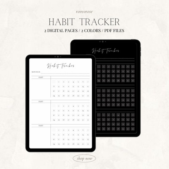 Habit Tracker Stamp Printable Monthly 2022 Women Pdf Habit Log Instant  Download Good Notes Digital 