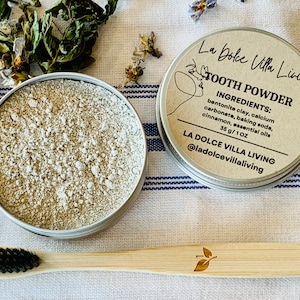 Bio Zahnpulver Pfefferminz mit Bentonit | Ganzheitliche Mundpflege | Ungiftig Mineralreich Fluoridfrei | Ideal für Reisepuder