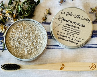 Peppermint Tooth Powder: Organic Bentonite Clay, Travel Size