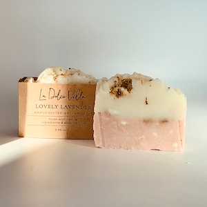 Lavender Soap Organic For Sensitive Skin Handmade With Shea Butter| Rose Clay  For Dry Skin Soothing & Moisturizing Vegan Great For Face Too