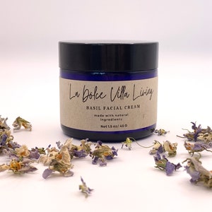 Organic Basil Anti-Aging Face Cream: Natural Skincare Moisturizer