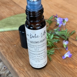 Organic Anti-Aging Serum: Essential Oil Blend, Gua Sha Facial Oil (10ml)