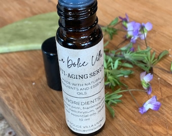 Sérum antiedad orgánico: mezcla de aceites esenciales, aceite facial Gua Sha (10 ml)