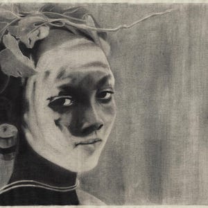 Nature&#39;s Child, limited edition, signed, reproduction, Giclee prints, charcoal art print.
