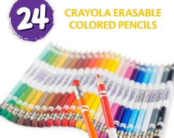 Crayola Erasable Colored Pencils, Art Tools, Adult Coloring, 24 Count