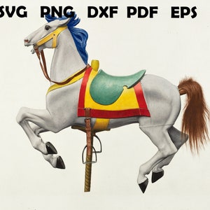 Coloring Sheet by Numbers, Carousel Horse made between 1935-1942, part of the American Culture Series- for Teens and Adults, KDP