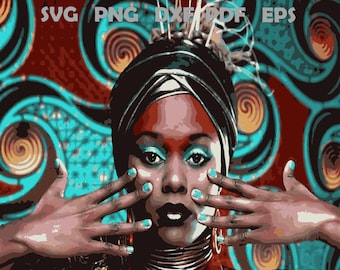 African Woman Color By Numbers Sheet, Realistic Portrait (Digital Download)