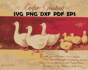 Whimsical Duck Easter Coloring Sheet, Color By Numbers (Digital Files)